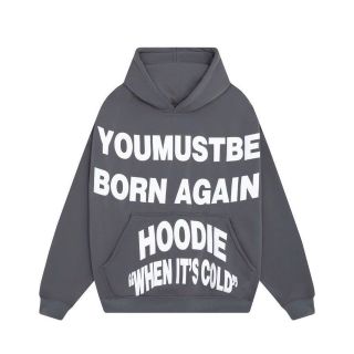 Áo hoodie in chữ nổi YOUMUSTBE BORN AGAINST, nón 2 lớp cùng màu, nách rộng from to. Giá sỉ - giá bán buôn
