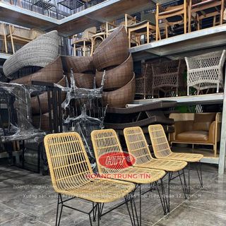 Ghế mây tre nhựa cafe theo yêu cầu bàn ghế mây cafe cao cấp