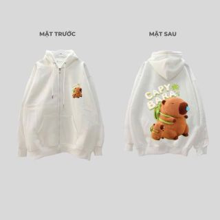 Áo hoodie CAPYBARA in pét xịn không bong tróc bền chắc, chất nỉ pe dày dặn. Giá sỉ - giá bán buôn