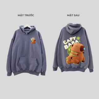 Áo hoodie CAPYBARA in pét xịn không bong tróc bền chắc, chất nỉ pe dày dặn. Giá sỉ - giá bán buôn