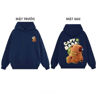 Áo khoác chất thun nỉ CAPYBARA in pét xịn không bong tróc bền chắc, chất nỉ pe dày dặn, nón 2 lớp cùng màu. Giá sỉ - giá bán buôn