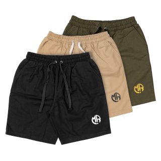 Quần short kaki unisex in logo MR cao thành