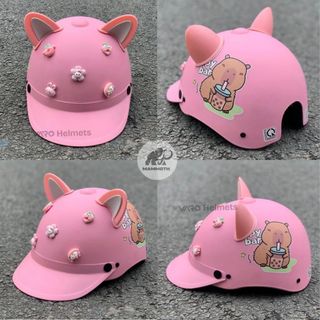 Mũ Bảo Hiểm Nửa Đầu Lưỡi Trai Labubu, Capybara Varohelmet xưởng sản xuất, nhập sỉ, bán buôn