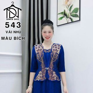 Đầm dạ hội trung niên chất liệu thun nhũ co giãn cực tốt. cho mẹ dự tiệc sang trọng bigsize M543