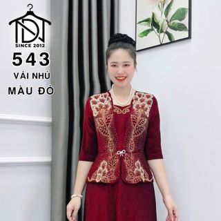 Đầm dạ hội trung niên chất liệu thun nhũ co giãn cực tốt. cho mẹ dự tiệc sang trọng bigsize M543