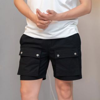Quần Short Kaki túi hộp nút