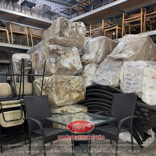 Bộ bàn ghế cafe nhựa giả mây giá rẻ ghế ba so đen