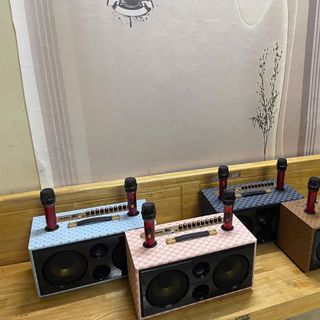 Loa Bluetooth kèm mic  2 bass 16 T600 siêu đẹp
