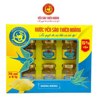 YẾN SÀO THIÊN HOÀNG 15% KHÔNG ĐƯỜNG (6 LỌ/HỘP) giá sỉ