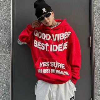 Áo hoodie in chữ nổi GOOD VIBES BEST IDEAS, chất nỉ dày dặn nón 2 lớp to, nách rộng. Giá sỉ - giá bán buôn