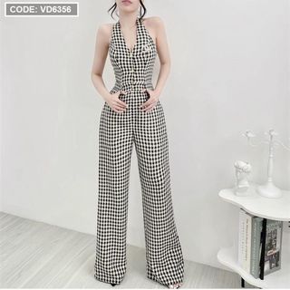Jumpsuit Dài Basic Kẻ - VD6356 | Jumpsuit dài nữ thời trang