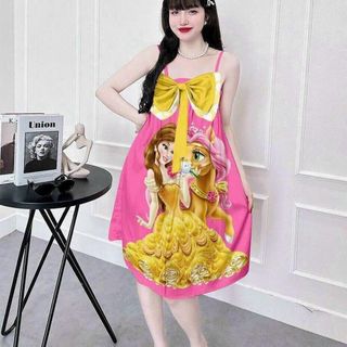 🔥 Đầm 2 dây form suông đính nơ họa tiết – Thời trang dễ thương, phong cách và thoải mái!