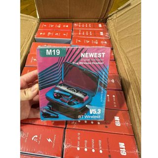 ￼Tai nghe bluetooth M19 chip 5.3 bản mới nhất tai nghe không dây pin trâu cảm ứng nhạy âm thanh sống động