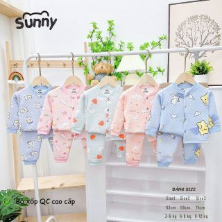 Xốp trần bông vải cotton sợi tre cao cấp SUNNY - size 1-3