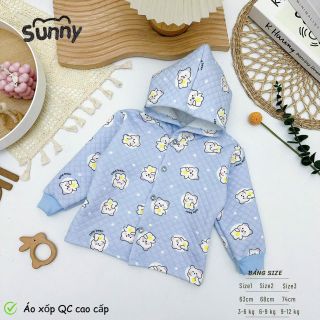 Áo mũ vải xốp trần bông cotton sợi tre cao cấp QC