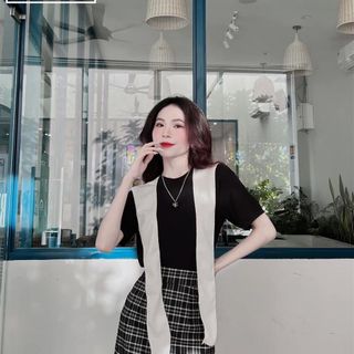 Set Chân Váy Midi Kèm Choàng