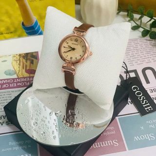 Đồng hồ nữ Gossie chống nước, dây da được thiết kế nhỏ gọn, chống nước, mặt nhỏ thời trang- Julydowatch
