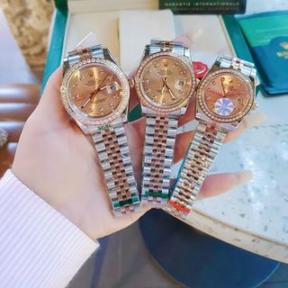 ĐỒNG HỒ NAM NỮ CAO CẤP RÔ LE DÂY THÉP MẶT MÀU KÍNH SAPHIRE VIỀN ĐÁ 2