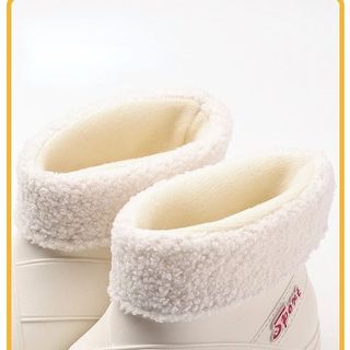Giày Bốt Cao Su Đi Mưa Cổ Thấp Lót Lông Cừu Ấm Áp Chống Trượt Chống Thấm Nước Thời Trang Mới Cho Nữ Sinh