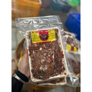 Khô bò 1 nắng ướp vị vừa ăn ngon ngọt khay 500g (giao tphcm)