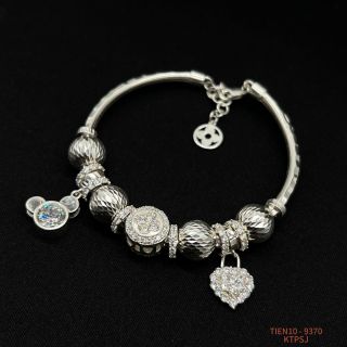 VÒNG TAY BẠC CHARM MIX NHIỀU PHỤ KIỆN