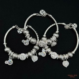 VÒNG TAY BẠC CHARM MIX NHIỀU PHỤ KIỆN