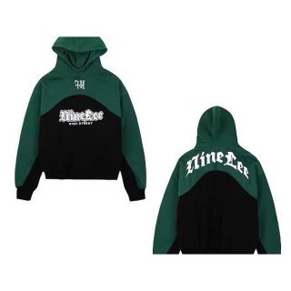 Áo hoodie in LTINE LEE phối 2 màu phong cách chất thun nỉ dày mền mịn form rộng