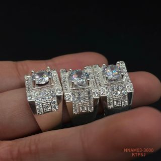NHÂN BẠC NAM ĐÁ FOM VUÔNG