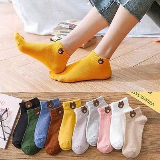 SET 10 ĐÔI TẤT VỚ HÌNH GẤU CỔ NGẮN