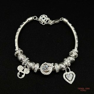 VÒNG TAY BẠC CHARM NHIỀU PHỤ KIỆN XINH