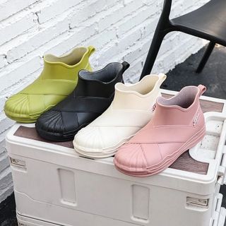 Giày Bốt Cao Su Đi Mưa Cổ Thấp Lót Lông Cừu Ấm Áp Chống Trượt Chống Thấm Nước Thời Trang Mới Cho Nữ Sinh
