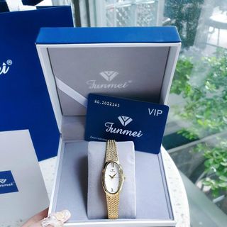 ĐỒNG HỒ NỮ CH.ÍNH HÃN.G FUNMEI F2147 MẶT OVAN DÂY LƯỚI THÉP ĐI KÈM TEM KÍCH HOẠT ĐIỆN TỬ BẢO HÀNH 2