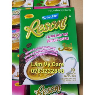 Cà phê hoà tan Resoni 3in1 (dành cho người ăn kiêng và tiểu đường) hộp 200g/10 gói