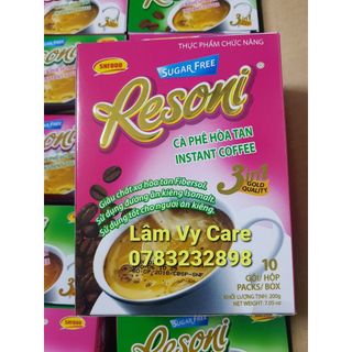 Cà phê hoà tan Resoni 3in1 (dành cho người ăn kiêng và tiểu đường) hộp 200g/10 gói