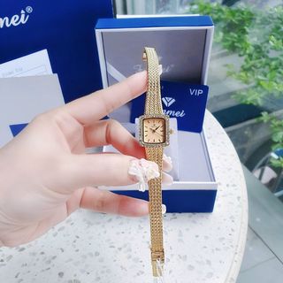 ĐỒNG HỒ NỮ CH.ÍNH HÃN.G FUNMEI F2144 MẶT VUÔNG MINI DÂY LƯỚI THÉP ĐI KÈM TEM KÍCH HOẠT ĐIỆN TỬ BẢO HÀNH 2
