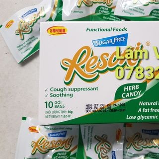 Viên ngậm THẢO DƯỢC Resoni không đường (hộp 46g/10 túi nhỏ)
