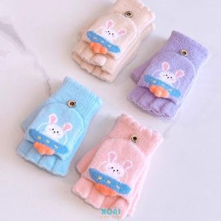 [Hot 2024] Găng Tay Hở Ngón Cao Cấp Cho Bé Từ 4 Đến 12 Tuổi Chất Liệu Cotton Mềm Mịn Ấm Áp-GT012