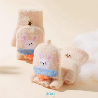 [Hot 2024] Găng Tay Hở Ngón Cao Cấp Cho Bé Từ 4 Đến 12 Tuổi Chất Liệu Cotton Mềm Mịn Ấm Áp-GT012