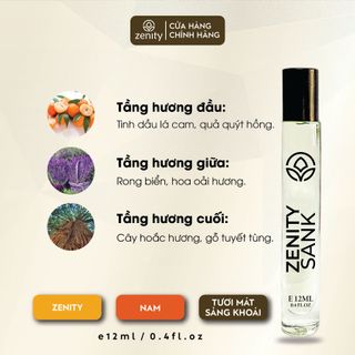 Nước Hoa Zenity Tinh Dầu Hương SANK | Chai xit 12ml | Lưu hương 48h
