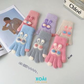 Găng Tay Len Phong Cách Hàn Quốc Cho Bé Đi Học Từ 5 Đến 12 Tuổi Dày Dặn Ấm Áp - GT003