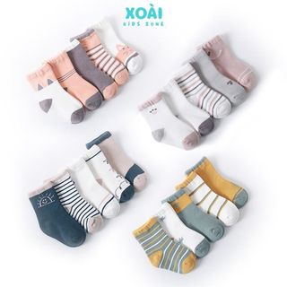 Set 5 Đôi Tất Cho Bé Chất Liệu Cotton Co Giãn Dủ Size Từ 1 đến 8 Tuổi - TA003