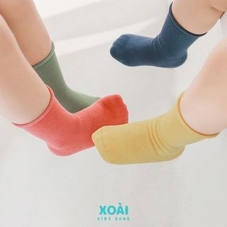 Set 3 Đôi Tất Tone Màu Hàn Quốc Cho Bé 1-8 Tuổi Vải Cotton Cao Cấp Co Giãn 4 Chiều Thoáng Khí - TA002