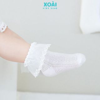 Tất Ren Trơn Cổ Ngắn Nhiều Kiểu Phong Cách Tiểu Thư Chất Liệu Vải Co Giãn Cao Cấp Cho Bé 0-3 Tuổi - TA001