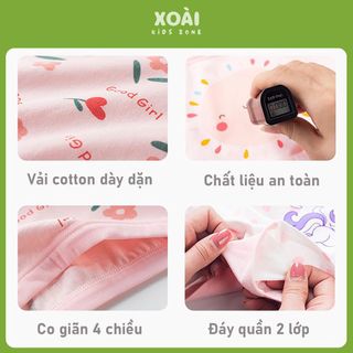 Set 4 Quần Chip Đùi/ Quần Lót Cho Bé Gái Chất Cotton Mềm Mại Họa Tiết Xinh Xắn Dễ Thương - QC001