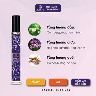 Nước Hoa Zenity Tinh Dầu Hương HADA | Chai Xịt 12ml | Lưu Hương 12h