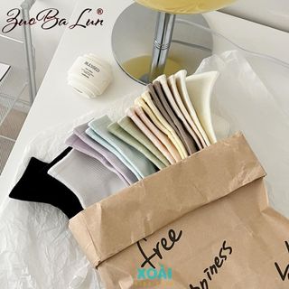Tất Vớ Cao Cổ Cotton Phong Cách Hàn Quốc Dày Dặn Co Giãn Tốt Màu Sắc Đa Dạng-TA011