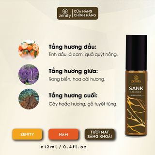 Nước Hoa Zenity Tinh Dầu Hương SANK | Chai lăn 12ml | Lưu hương 12h