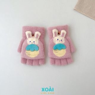 Găng Tay Cotton Hở Ngón Cho Bé Từ 4 Đến 12 Tuổi Đi Học Cầm Bút Dễ Dàng, Dày Dặn Ấm Áp-GT009
