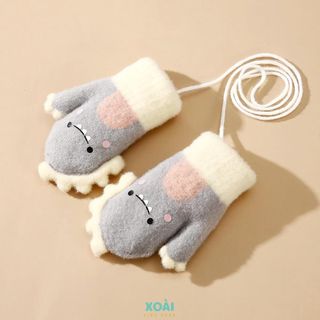 Bao Tay Găng Tay Lót Lông Nhung Cao Cấp Cho Bé Từ 0 Đến 18 Tháng Tuổi Chất Liệu Len Dệt Kim Cực Ấm-GT013