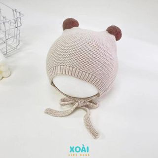 [Mũ Len Trơn Có Dây Buộc Thời Trang Cho Bé Từ 0 Đến 1 Tuổi Phong Cách Hàn Quốc Dễ Thương-ML010